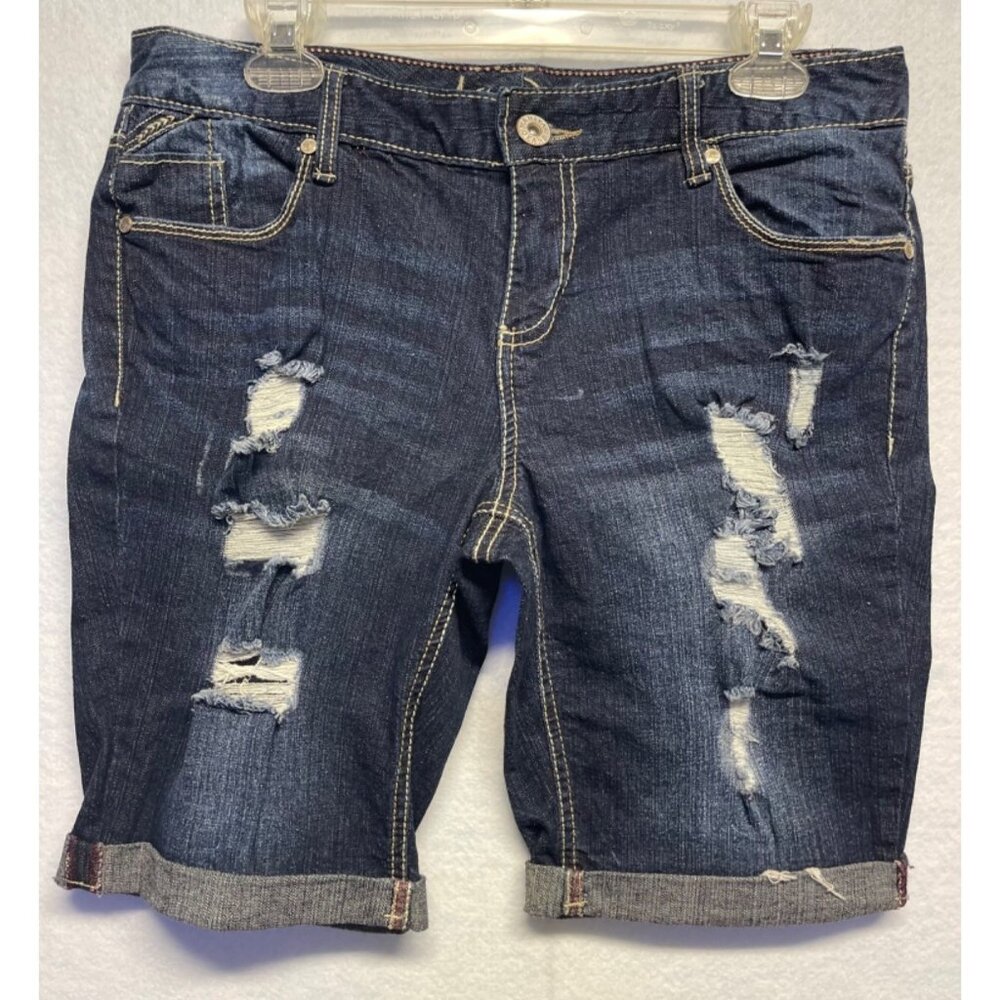 Ariya Jeans Women's Stretch Distressed Denim Jeans Shorts Size 11/12